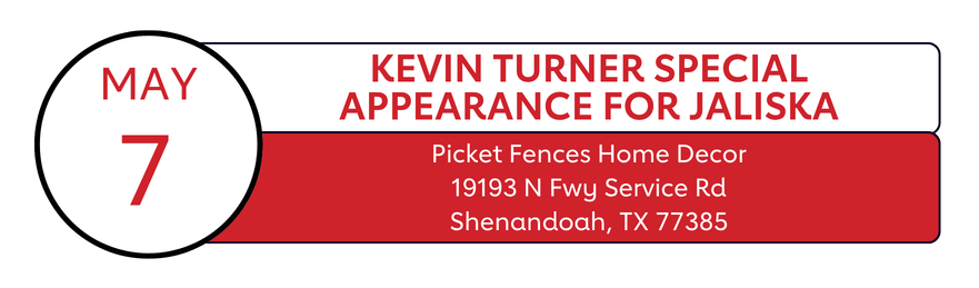 May 7| Kevin Turner Special Appearance for Jaliska | Picket Fences Home Decor, 19193 N Frwy Service Rd, Shenandoah, TX 77385